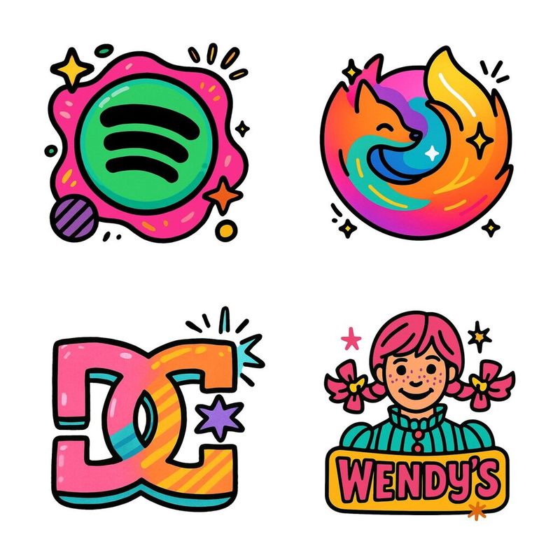 Colorful Cartoon Playful Icons and Logos