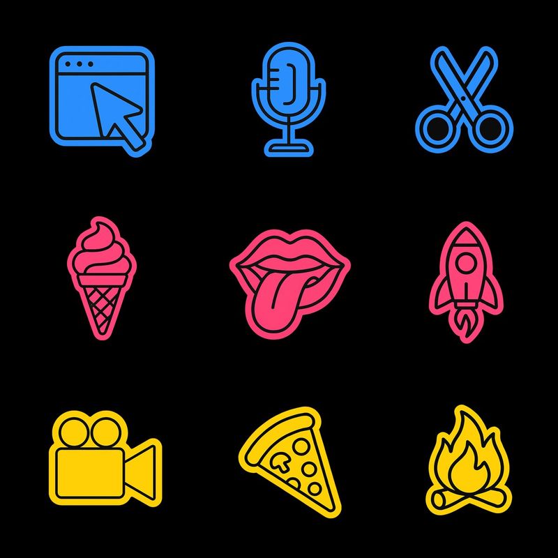 Neon Outline Sticker Icon